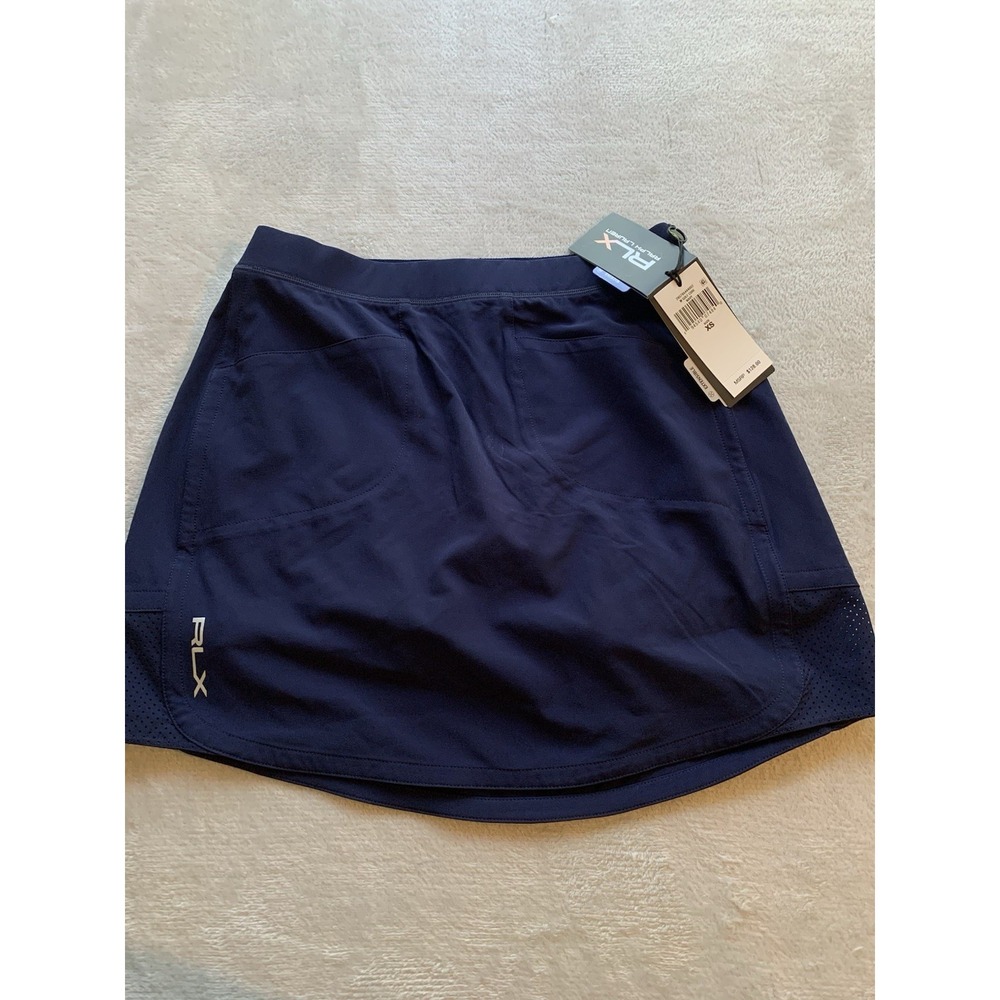 NEW RLX Skort Women's XS Navy Blue Ralph Lauren Polo Golf Skirt Wicking Stretch